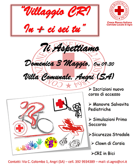 Domenica 3 Maggio, dalle ore 9:30, Villa Comunale di Angri (SA)